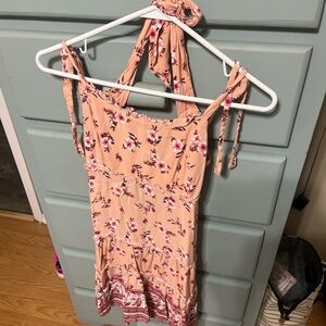 Rue21 Peach and Red Floral Dress